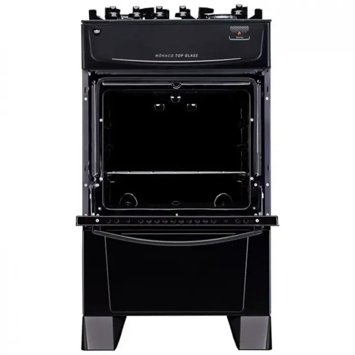 Fogão Atlas 4 Bocas Mônaco Top Glass Automático Mesa de Vidro Forno 50L - Preto - Bivolt - Image 4