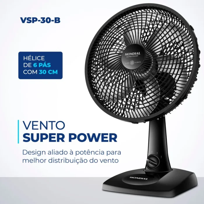 Ventilador de Mesa Mondial 6 pás VSP-30-B - Image 4