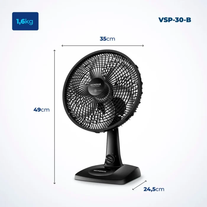 Ventilador de Mesa Mondial 6 pás VSP-30-B - Image 6