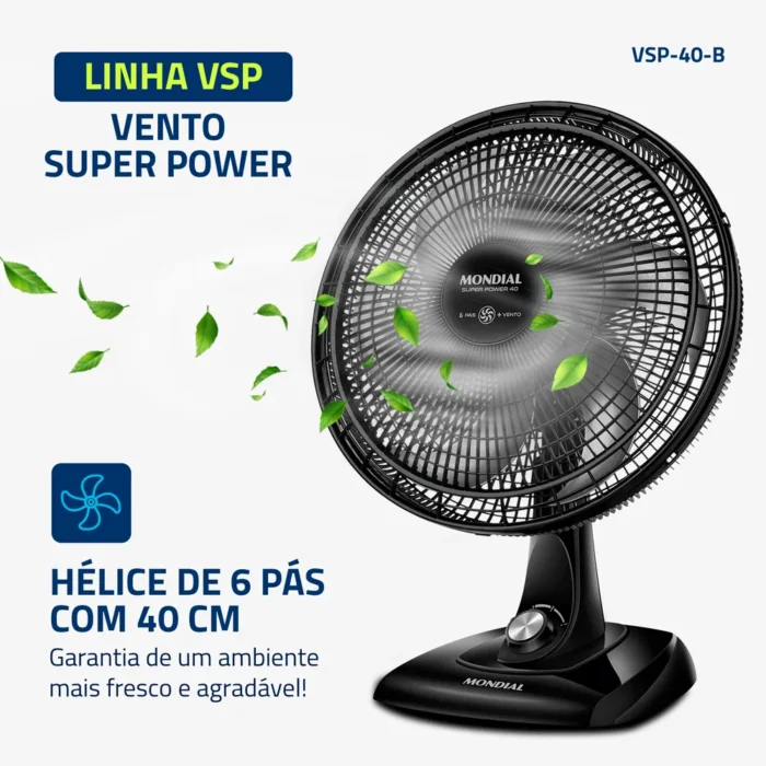 Ventilador de Mesa Mondial 6 pás VSP-40-B - Image 2