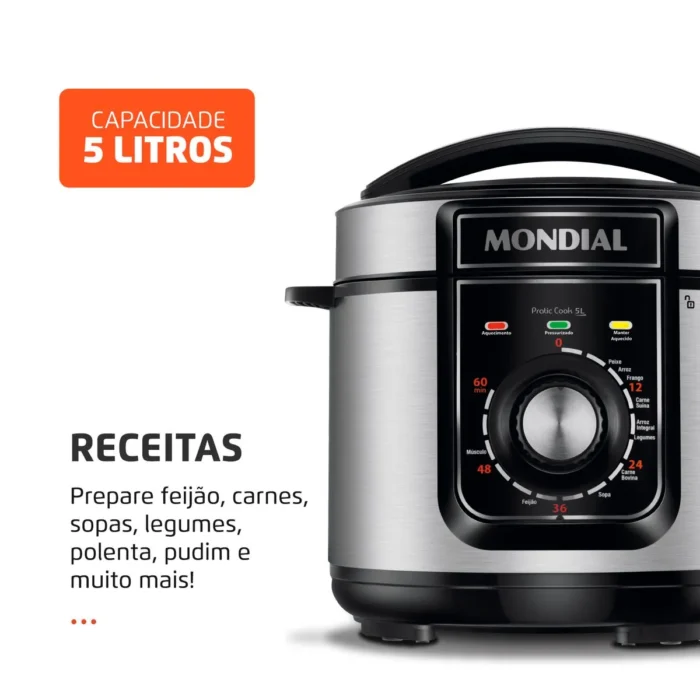 Panela de Pressão Elétrica Pratic Cook 5 L Premium - Image 2