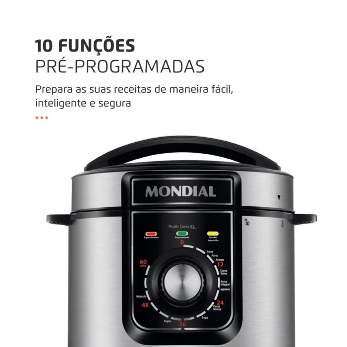 Panela de Pressão Elétrica Pratic Cook 5 L Premium - Image 3