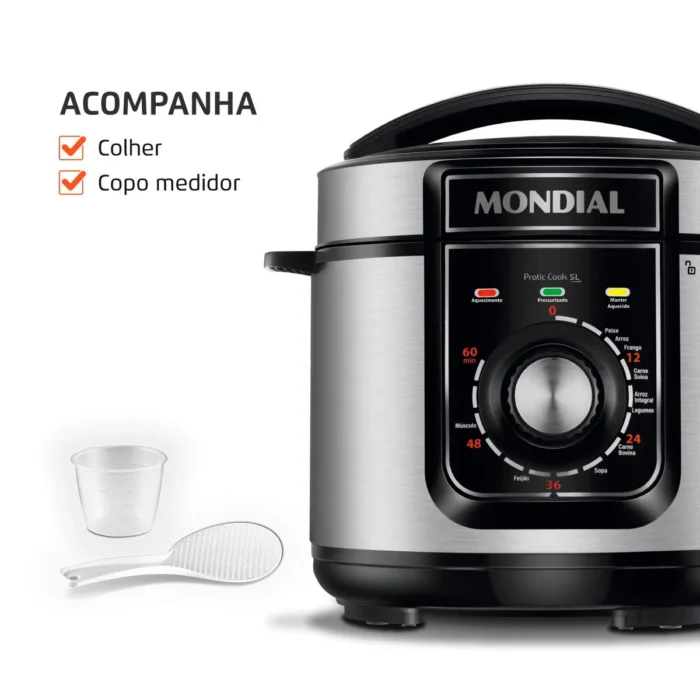 Panela de Pressão Elétrica Pratic Cook 5 L Premium - Image 7