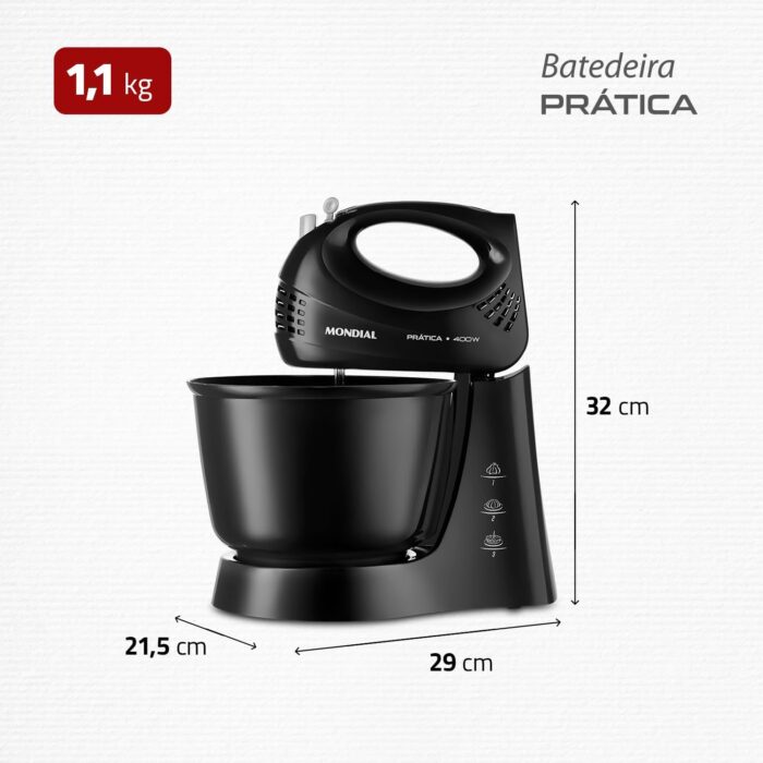 Batedeira Prática, Preta- B-44-B - Image 4