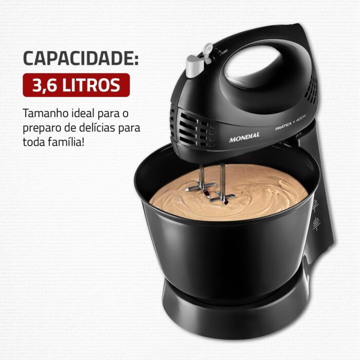 Batedeira Prática, Preta- B-44-B - Image 2