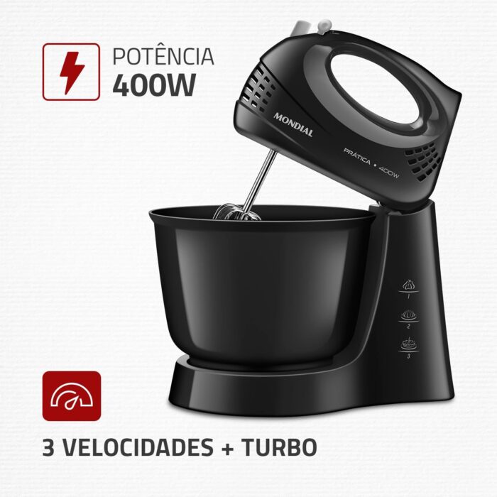 Batedeira Prática, Preta- B-44-B - Image 3