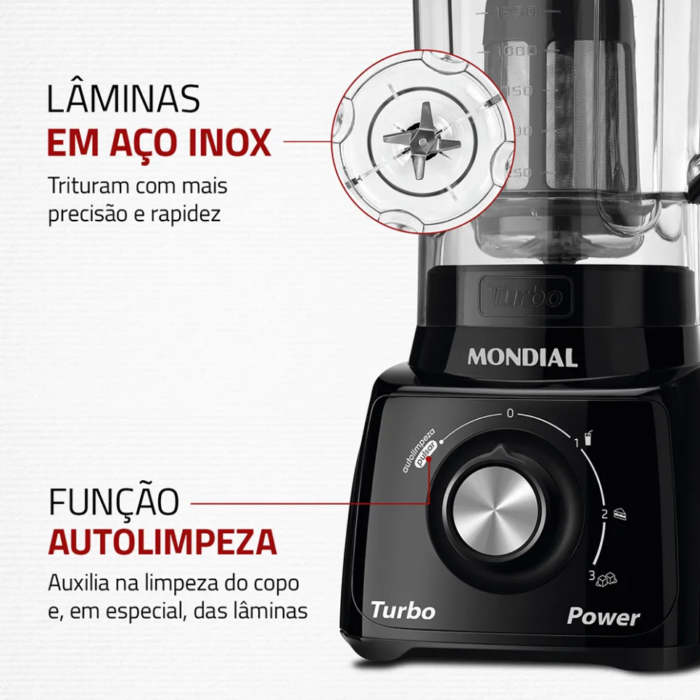 Liquidificador Mondial Turbo Power L-99-FB - Image 3